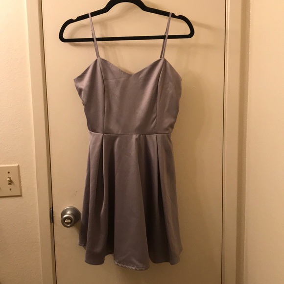 NWOT ASOS Silver satin dress - Picture 1 of 2
